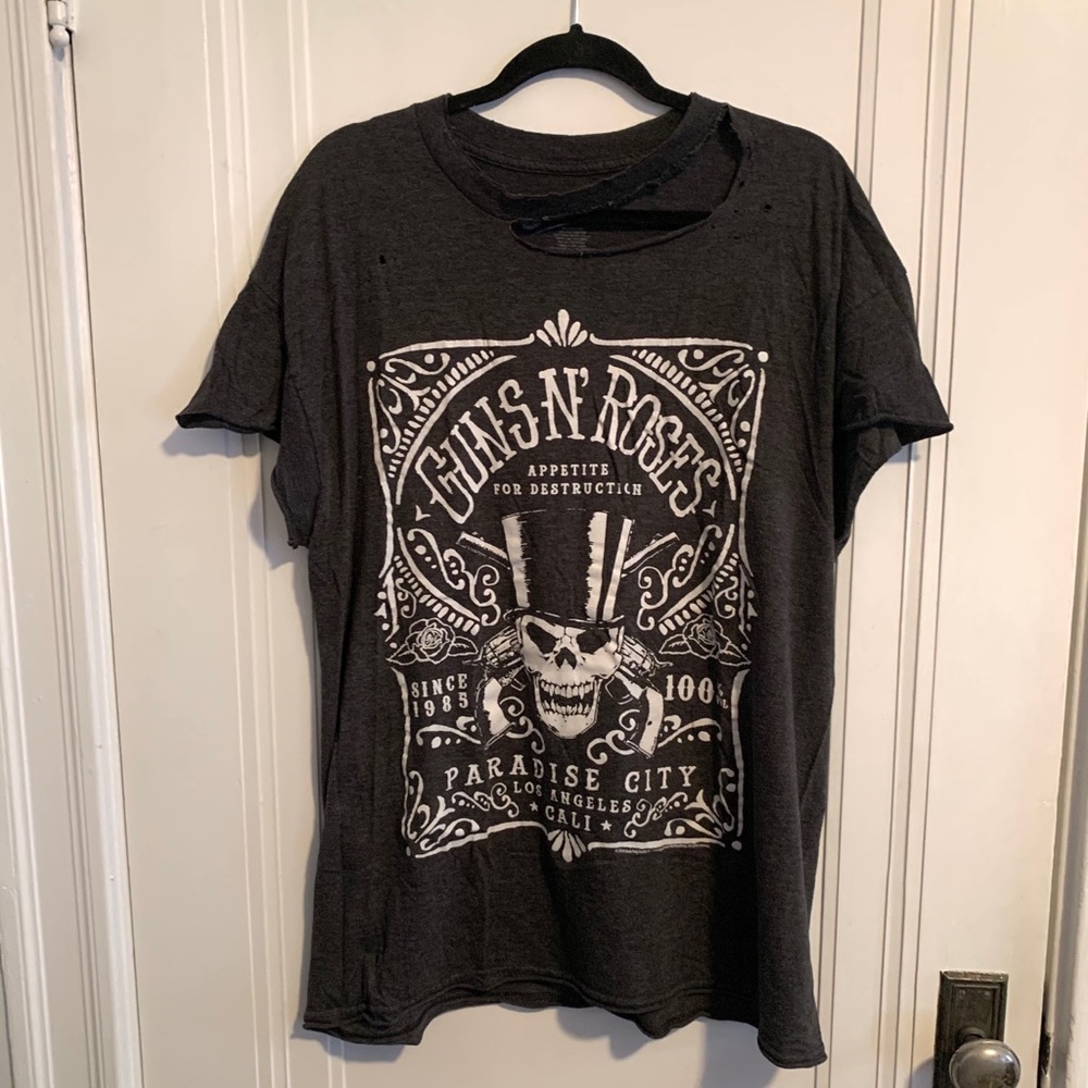 Oversized Graphic Tee - Guns & Roses